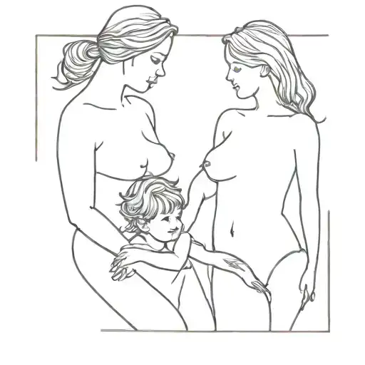 Mom And Son Tattoo Design