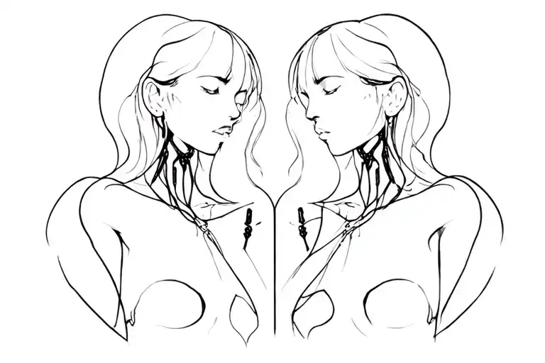 Goth Cyborg Gemini Sisters