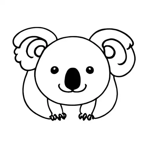 One Line Koala With No Facial Features