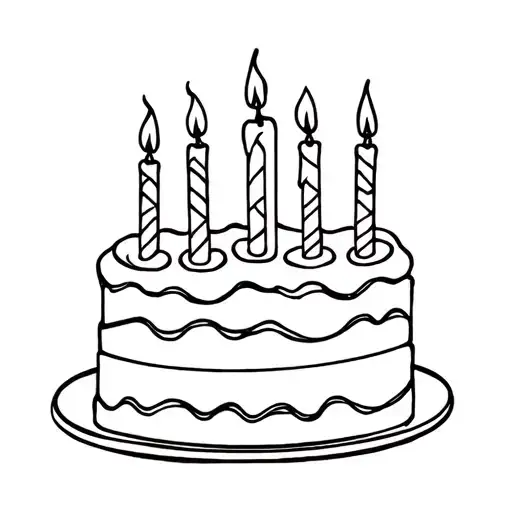 Birthday Cake With Two Candles One Lit And The Other Blown Out