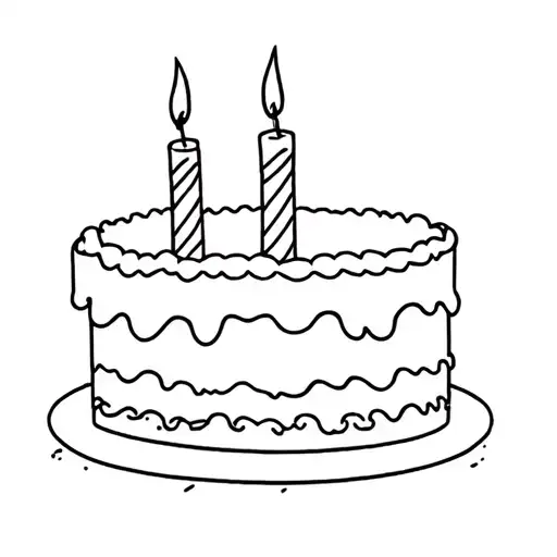 Birthday Cake With Two Candles One Lit And The Other Blown Out