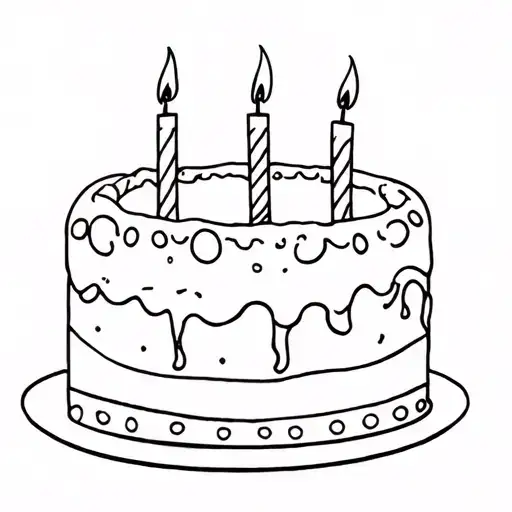 Birthday Cake With Two Candles One Lit And The Other Blown Out