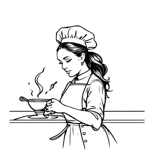 Lady Chef Cooking Up A Storm