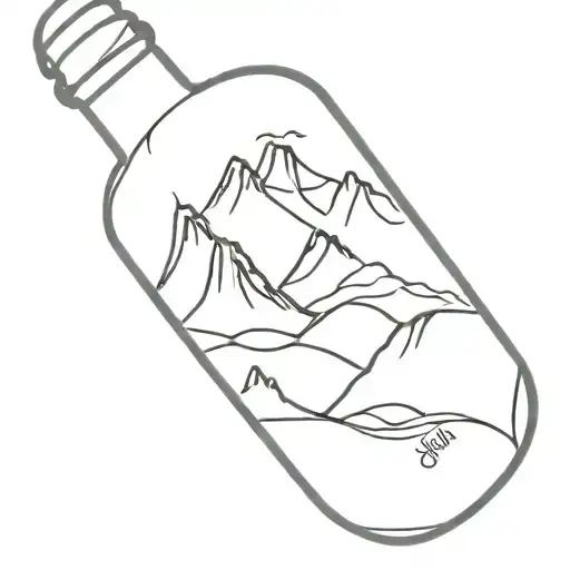 A Wein Bottle Morphing Into A Majestic Mountain Peak