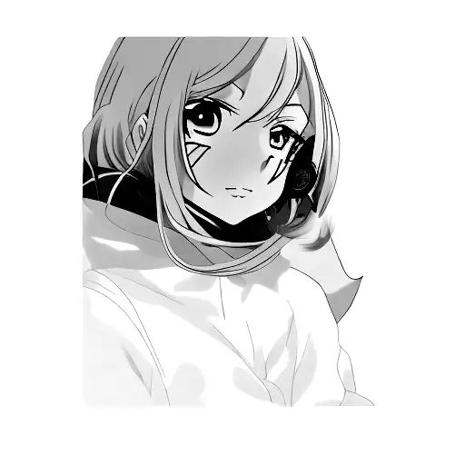 A Female Anime Character Surrounded With Lotus Flower