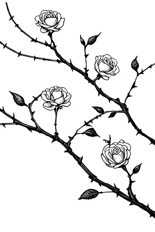 Barbedwire Roses Tree Branches