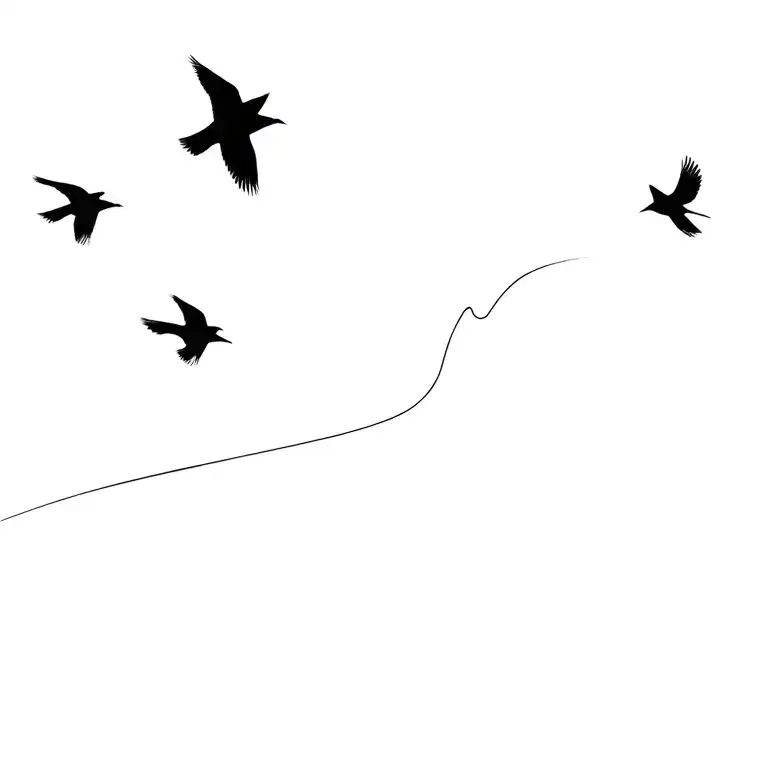 8 Small Birds Flying