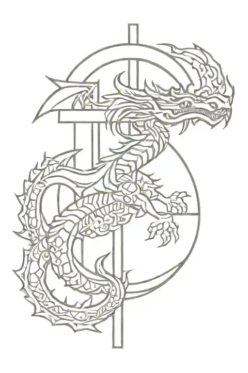 Small Cross With Aztec Dragon Wrapped