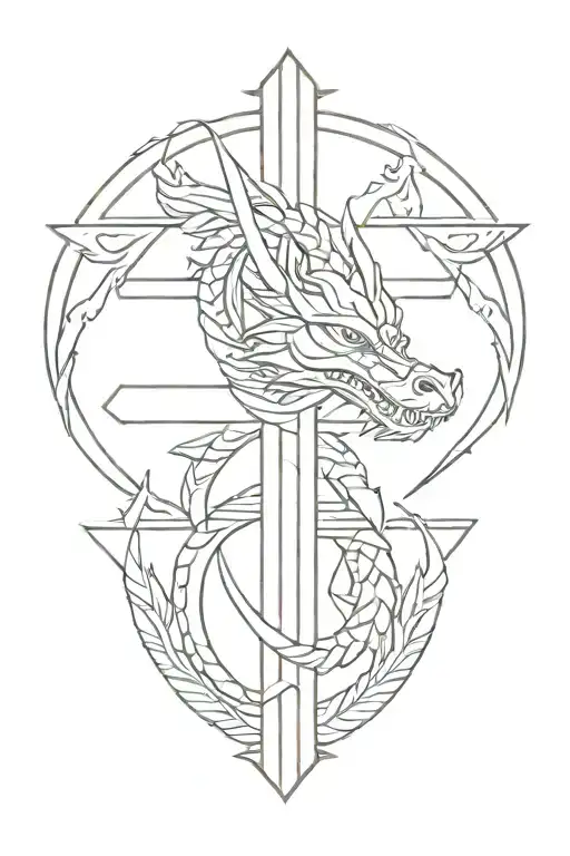 Small Cross With Aztec Dragon Wrapped