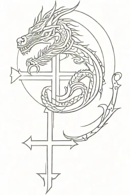 Small Cross With Aztec Dragon Wrapped