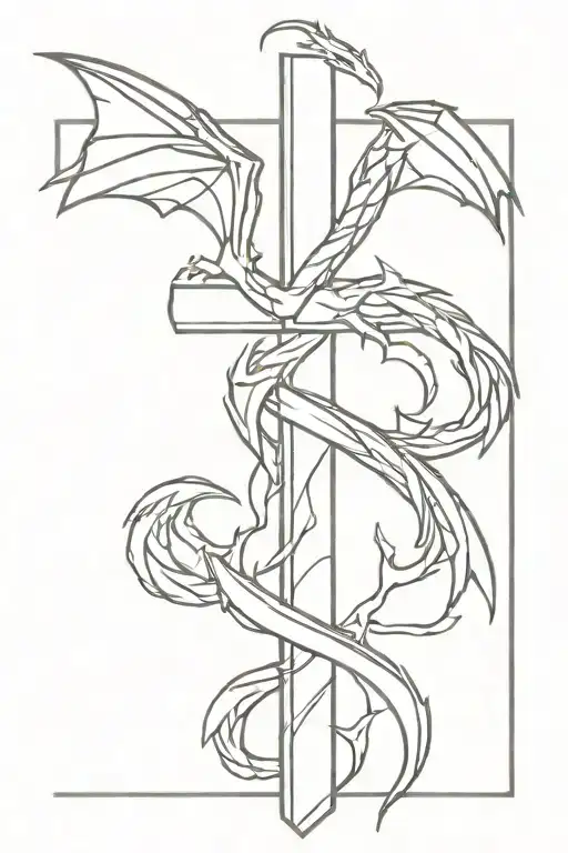 Small Cross With Dragon Wrapped Loosely