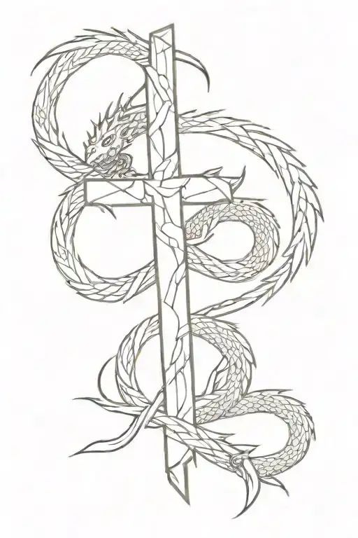 Small Cross With Dragon Wrapped Loosely