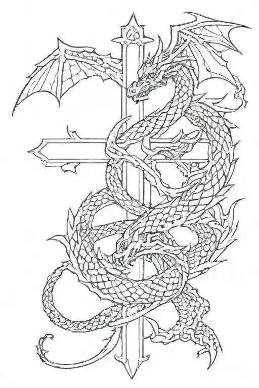 Small Cross With Dragon Wrapped Loosely