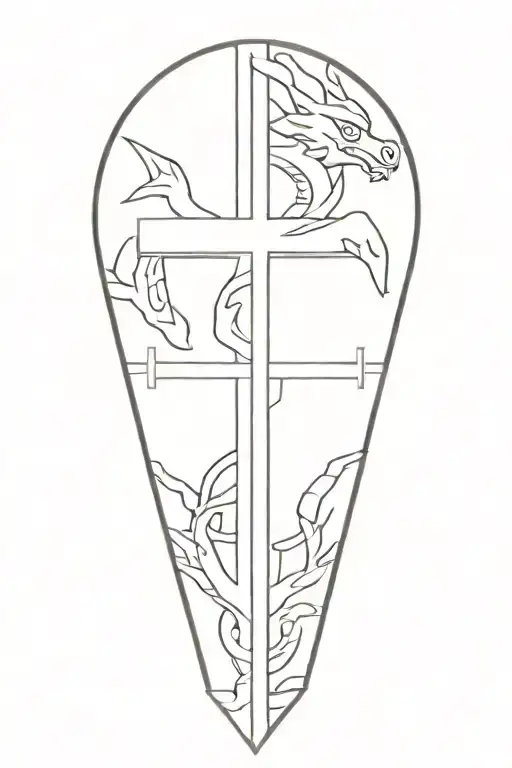 Cross With Aztec Dragon Wrapped