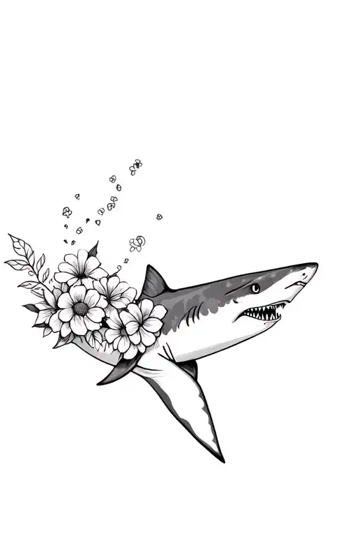 Shark Made Of Flowers