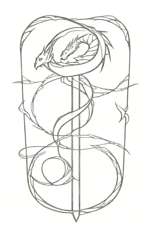 Dragon Wrapping Around A Cross