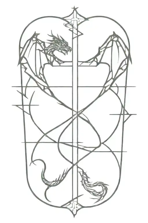 Dragon Wrapping Around A Cross