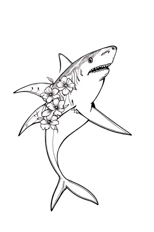 Shark With Flowers