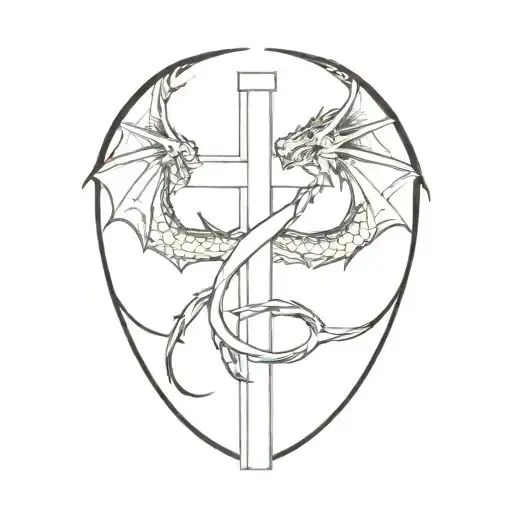 Dragon Wrapped Around A Cross