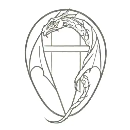 Dragon Wrapped Around A Cross