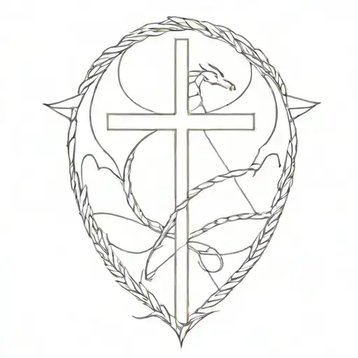 Dragon Wrapped Around A Cross
