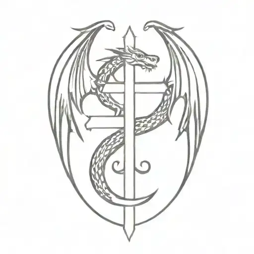 Cross With Dragon Wrapping