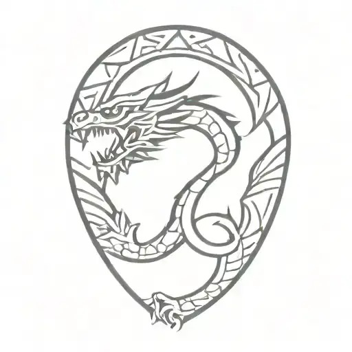 Cross With Aztec Dragon Wrapping