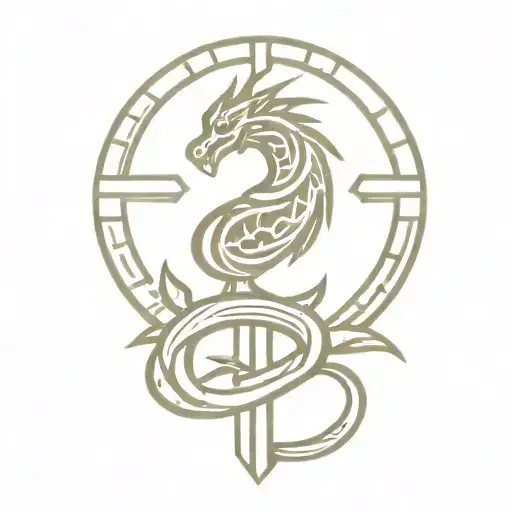 Cross With Aztec Dragon Wrapping