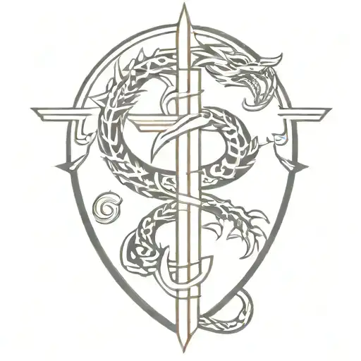 Cross With Aztec Dragon Wrapping