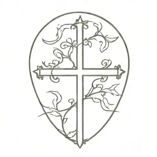 Cross With Vines Growing