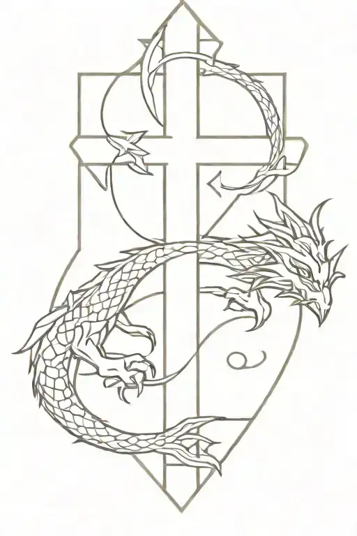 Cross With Dragon