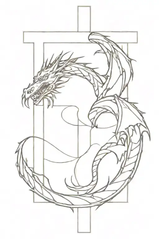 Cross With Dragon