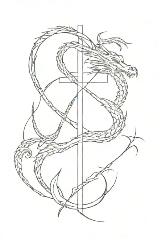 Cross With Dragon