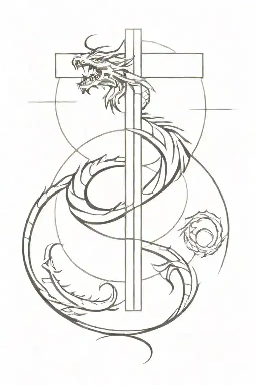 Cross With Dragon
