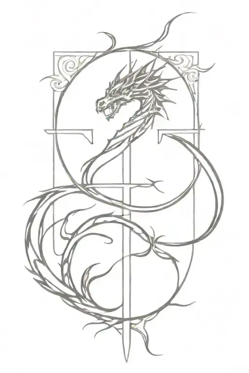 Cross With Dragon