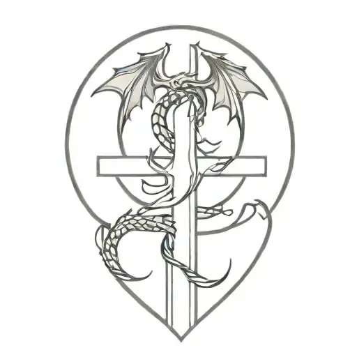 Cross With Dragon