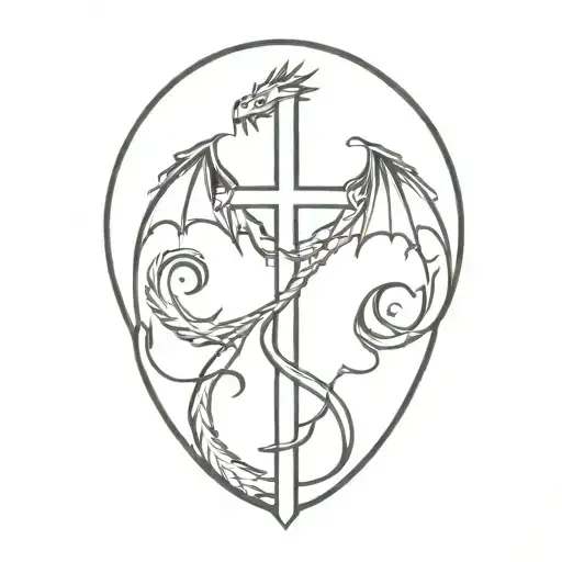 Cross With Dragon