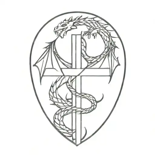 Cross With Dragon