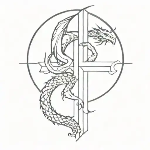 Cross With Dragon