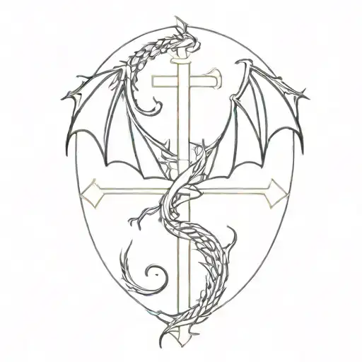 Cross With Dragon