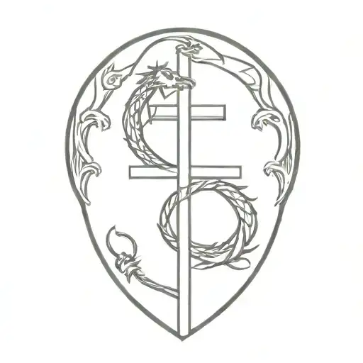 Cross With Dragon