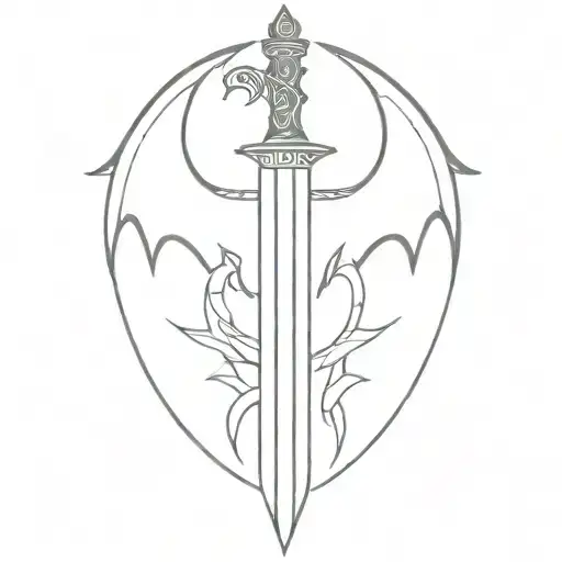 Sword With Dragon Wings Spread