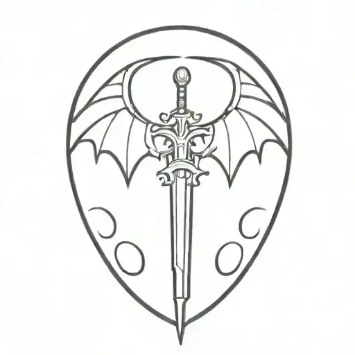 Sword With Dragon Wings Spread