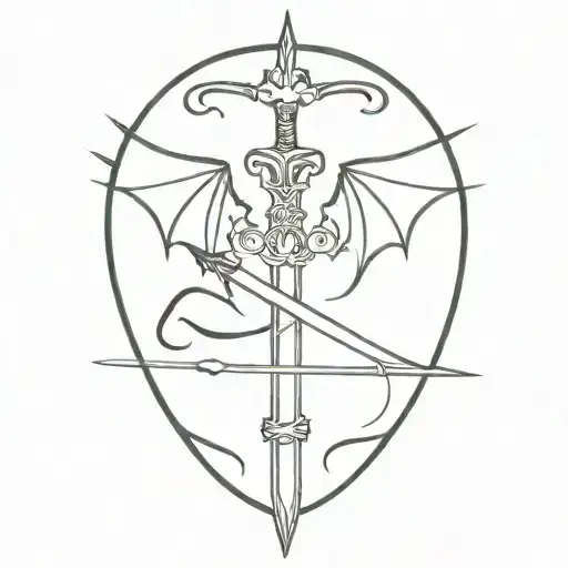 Sword With Dragon Wings Spread