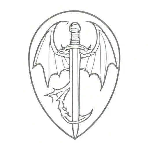 Sword With Dragon Wings Spread