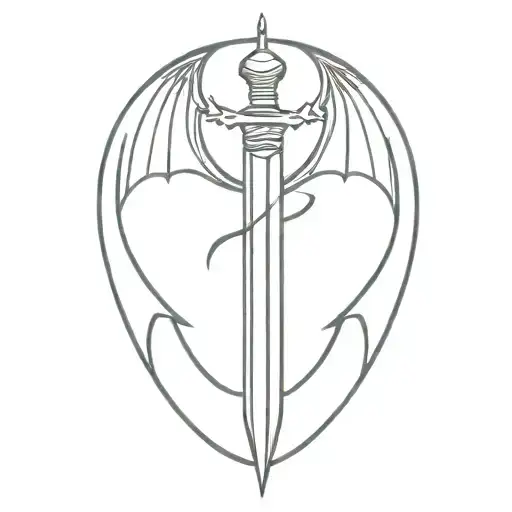 Sword With Dragon Wings Spread