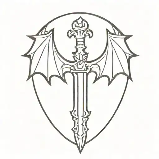 Sword With Dragon Wings Spread