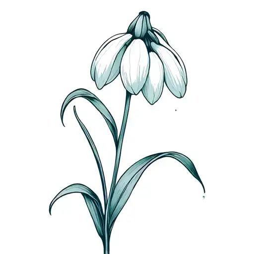 Snowdrop And Water Lilies