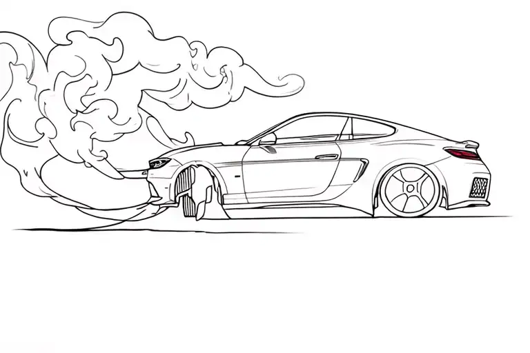 Drifting Car With Smoke Simple