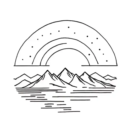 Sun Setting Mountains